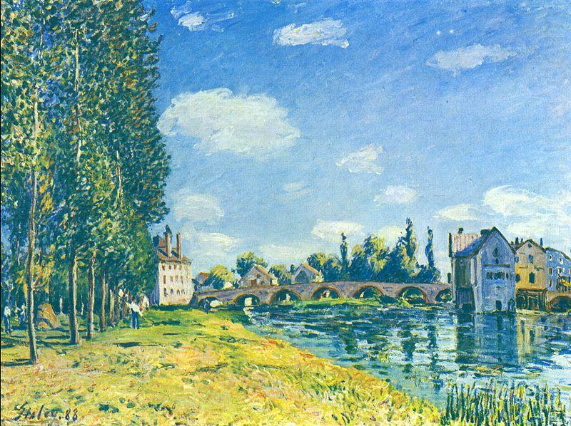 Brucke von Moret im Sommer, Alfred Sisley